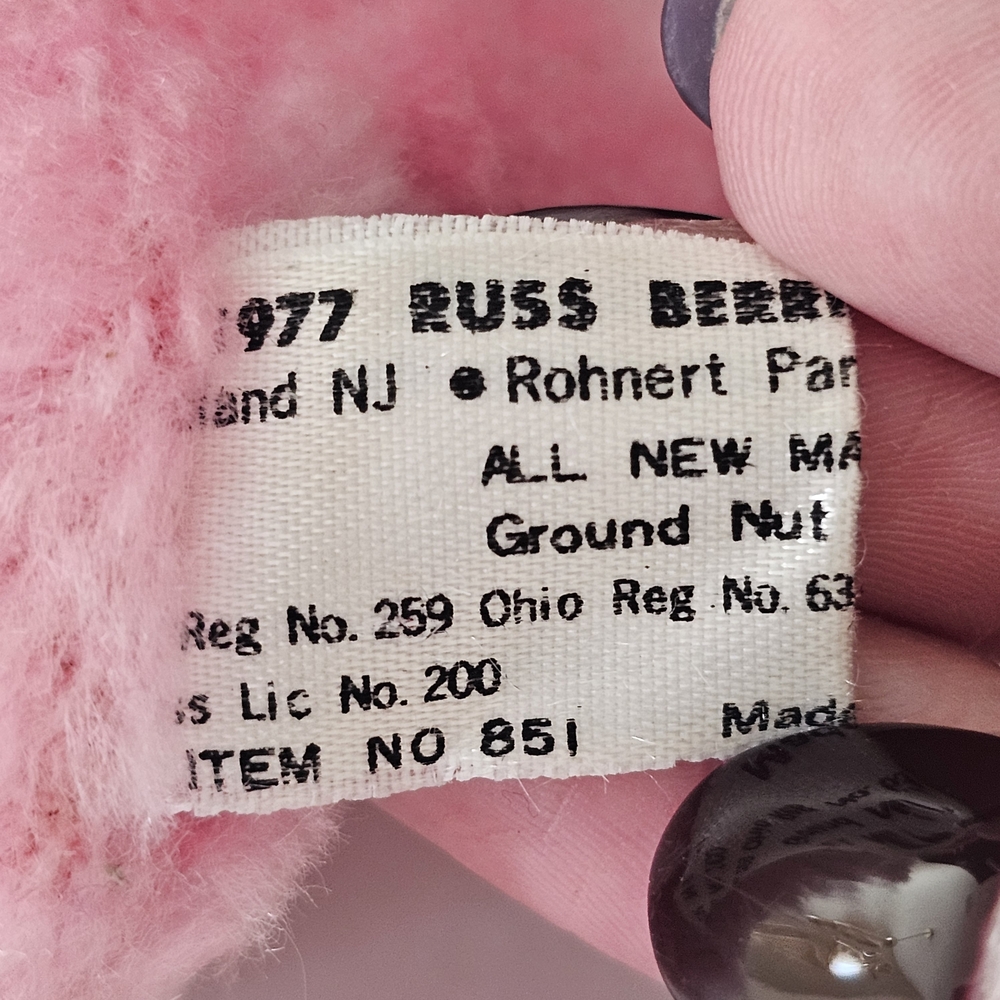 1977 Russ Plush Pink Pig Toy for Small Pets - Picture 7 of 11